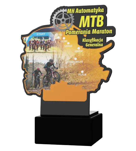 Statuetka Mtb marathon na czarnej marmurowej podstawie